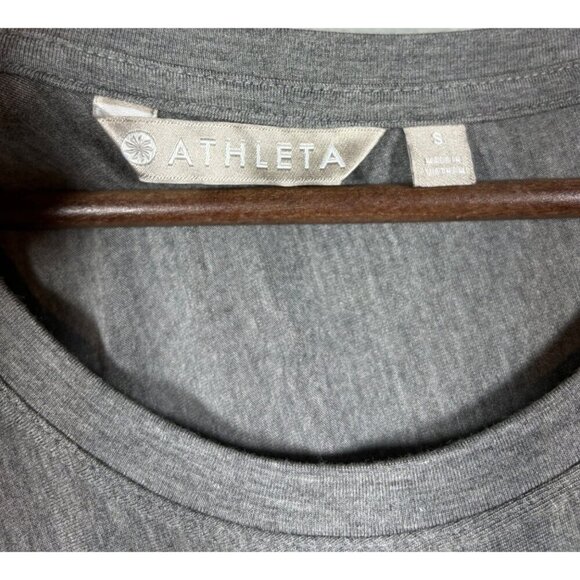 Athleta Women's Relaxed Fit Gray T-Shirt Dress Assymetrical Soft Comfy Size S - Picture 2 of 3